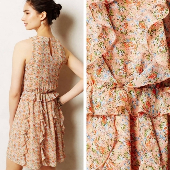 Anthropologie Sachin & Babi Senna Floral Ruffle Sundress Size 6 Boho Chic - Picture 9 of 13
